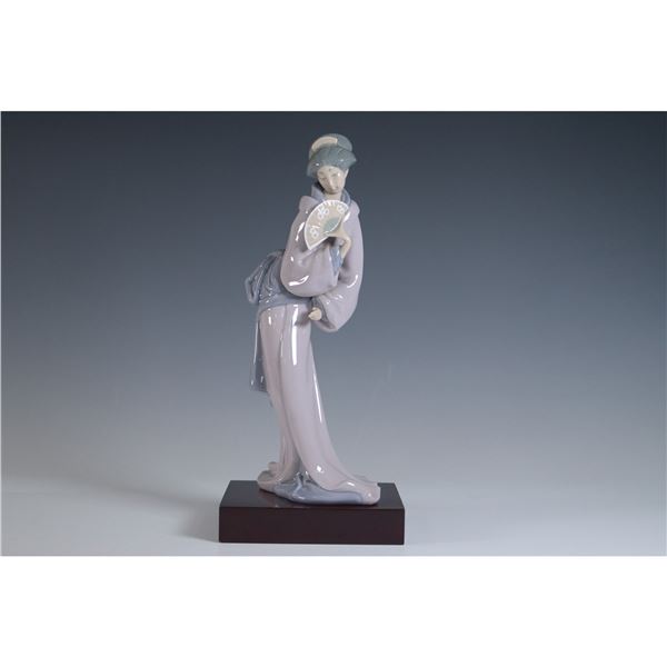 Zaphir Spanish Porcelain Figurine, Geisha with Fan