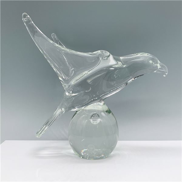 Venetian Glass Sculpture, Eagle in Flight, Signed
