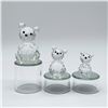 Image 1 : Swarovski Crystal Bear Figurine Trio, Large, Small, and Mini