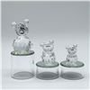 Image 2 : Swarovski Crystal Bear Figurine Trio, Large, Small, and Mini