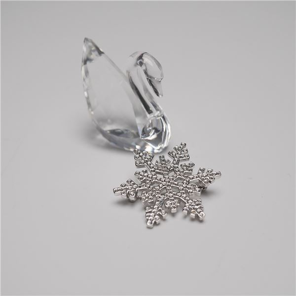 Swarovski Crystal Mini Swan & Snowflake Pin with Original Boxes