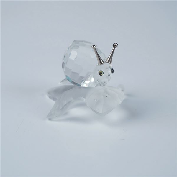 Swarovski Crystal Figurine, Snail on a Vine Leaf
