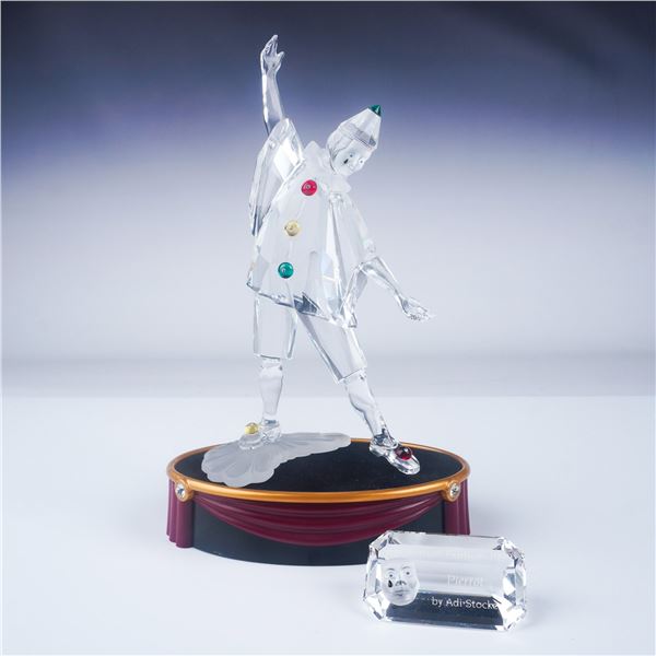 3pc Swarovski Crystal Figurine with Plaque & Base, Pierrot