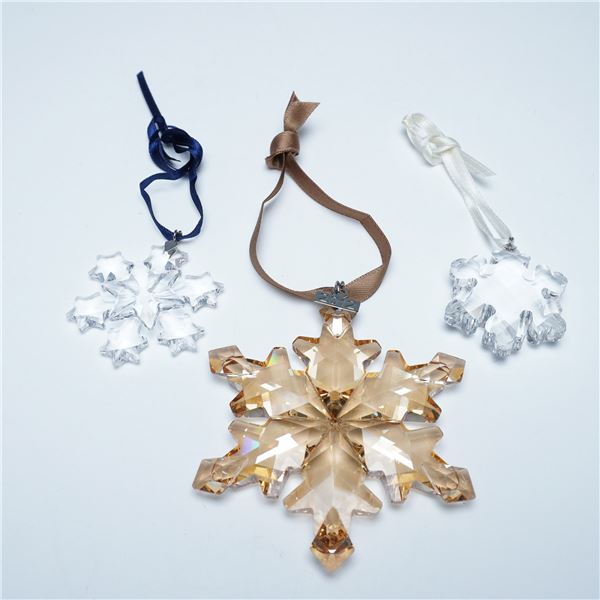 3pc Swarovski Crystal Snowflake Ornaments