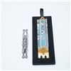Image 1 : 2pc Lucite and Metal Mezuzah and Ornate Silver Mezuzah Case