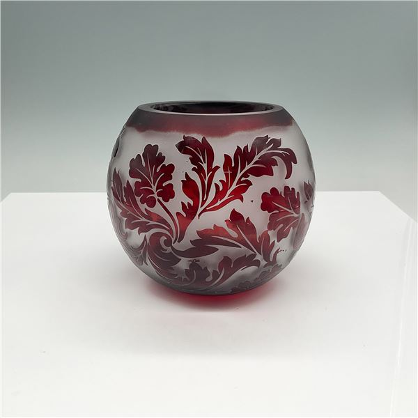 Bohemian Style Red Overlay Crystal Vase