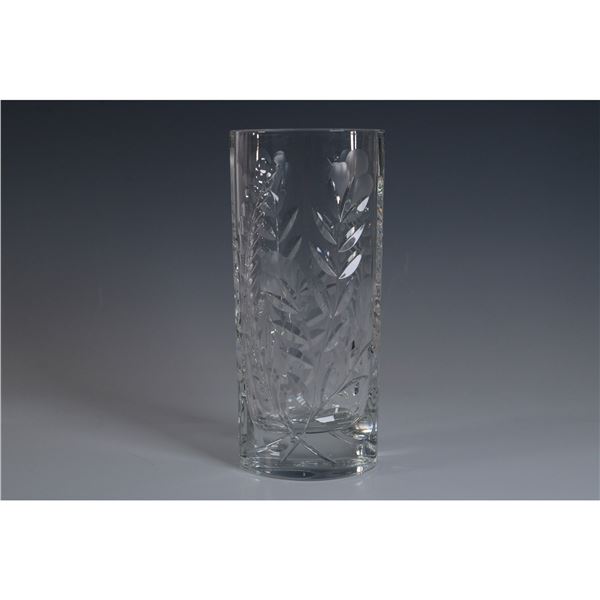 Dresden Crystal Cut Glass Vase, Floral Design