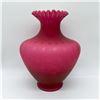 Image 1 : Pink Satin Glass Vase, Polka Dot Pattern