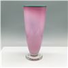 Image 1 : Signed Iridescent Pink Glass Vase