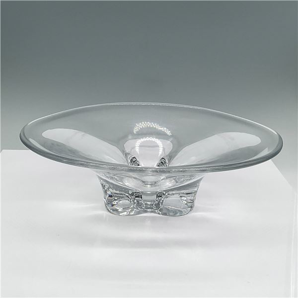 Elegant Clear Glass Bowl with Sculptural Base