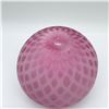 Image 3 : Pink Satin Glass Rose Bowl, Diamond Quilted Pattern