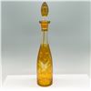 Image 1 : Amber Etched Glass Decanter with Stopper