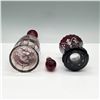 Image 3 : 2pc Bohemian Ruby Cut to Clear Glass Decanter and Goblet