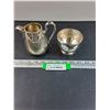 Image 1 : Silver Plated Creamer & Sugar Bowl (Not Matching Set)
