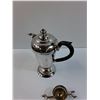 Image 4 : Silver Plated: Coffee Pot, Egg Cup,  (8) Silverware Utensils