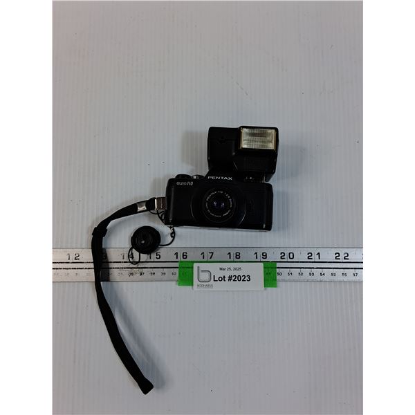 Pentax Auto 110 Camera AF 1P Flash - As Is