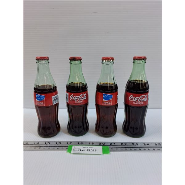 (4) Coca Cola Bottles w/Contents - Athens 2004 Olympic Editions - CANNOT SHIP