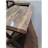 Image 3 : * (2) Marble Style Top & Wood Base End Table Set - CANNOT SHIP