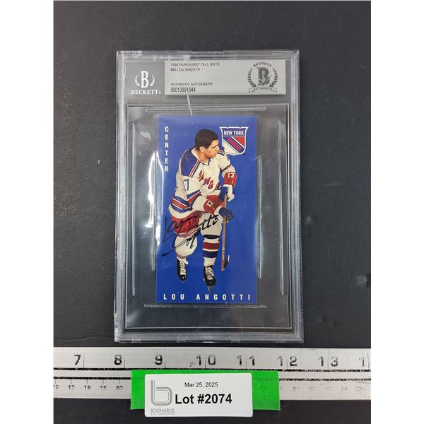 Lou Angotti 1994 Parkhurst Tall Boys Hockey Trading Card - Graded & Autographed
