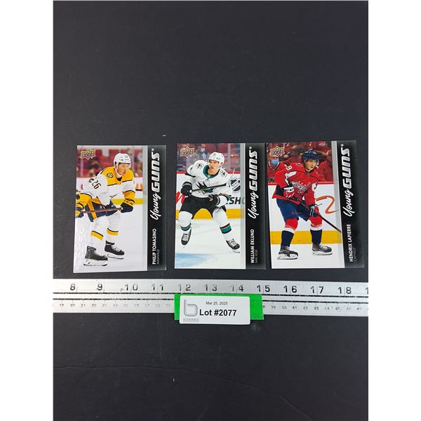 (3) Young Guns Upper Deck 2021-22: Tomasino, Eklund, Lapierre