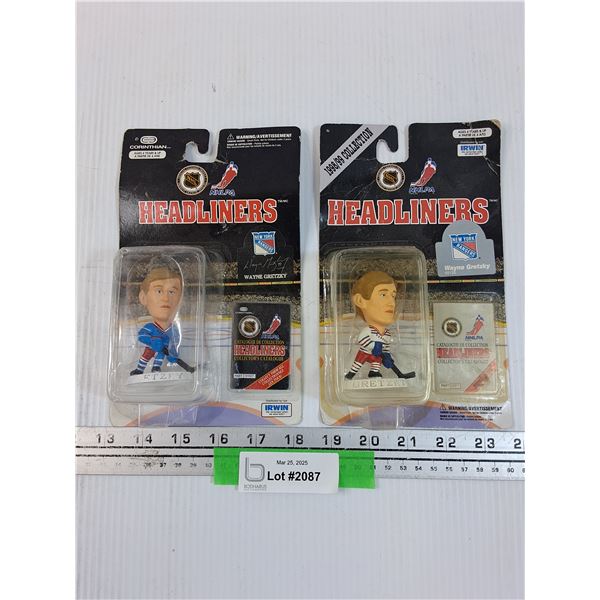(2) NHL New York Rangers Figurines - Wayne Gretzky - Sealed