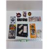 Image 1 : Wayne Gretzky Lot: Patches, Matches, Stickers, Paper Weight, Key, Trading Card, Misc