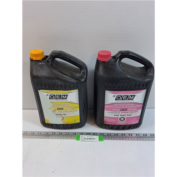 (2) OEM Anti-Freeze: Yellow & Pink - CANNOT SHIP