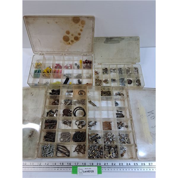 (4) Hardware Organizers: Electrical, Screws, Washers, Nuts & Bolts, Misc