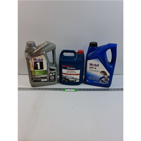 Simonz Wash & Wax 4L Jug, Mobil 1 0W-30 Motor Oil, Mobil ATF +4 Tranmission Fulid - CANNOT SHIP
