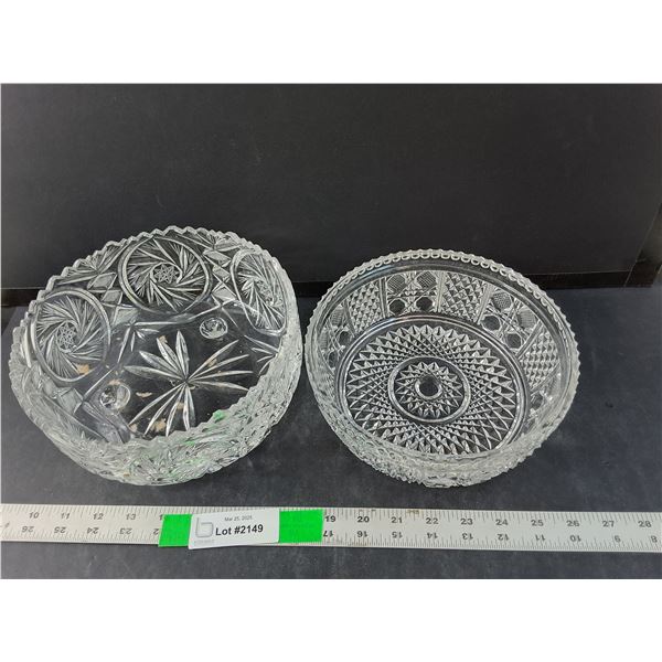 (2) Glass/Crystal Bowls 8"