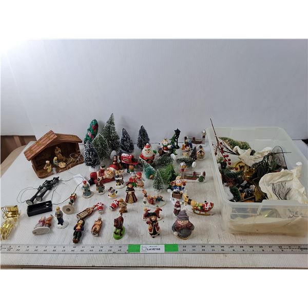 Miniature Christmas Decorations- Trees, Santa Claus, Nativity Scene, Misc.