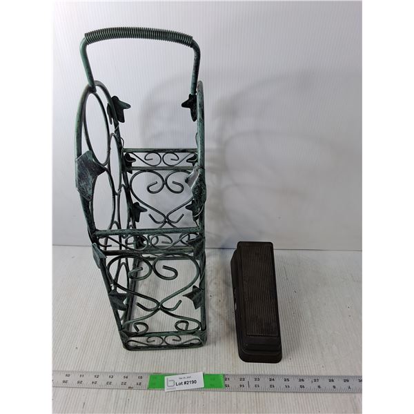 Metal Wine Rack 20" Tall & Amplifier Pedal- As Is