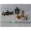 Image 1 : Ceramic Figurines- Nativity Scene, Bridge, Gazebo