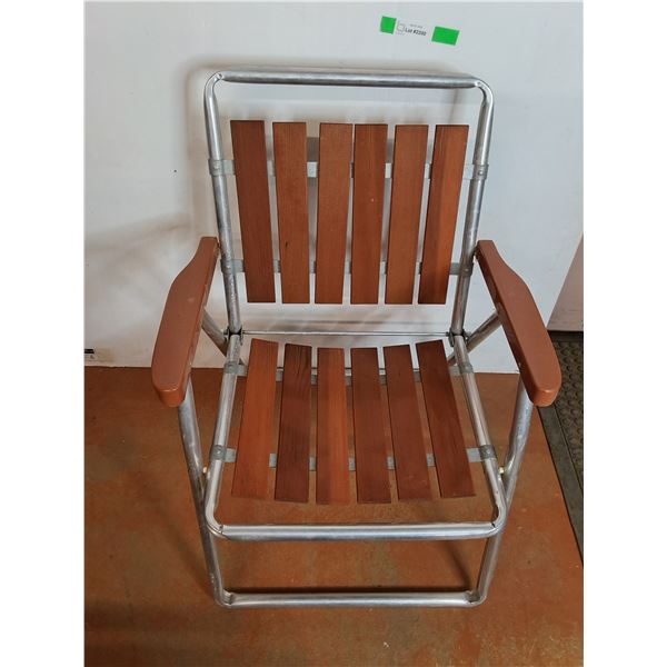 Metal & Wood Folding Chair 31" Tall