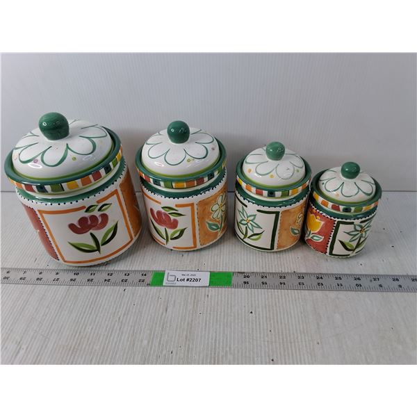 (4) Ceramic Jars Up to 9" Tall