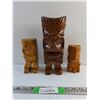 Image 1 : (3) Carved Wood Home Decorations
