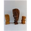 Image 3 : (3) Carved Wood Home Decorations