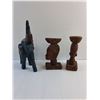Image 4 : (3) Carved Wood Home Decorations