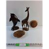 Image 1 : Wooden Penguin & Giraffe Decorations, Wall Hanging Decor and Plastic Dish