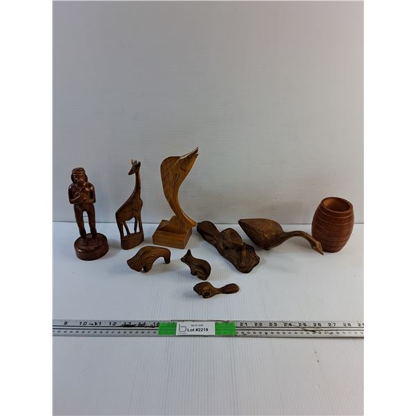 Various Carved Wood Home Decorations