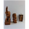 Image 2 : (2) Carved Wood Home Decorations and Wall Hanging Mask Decor