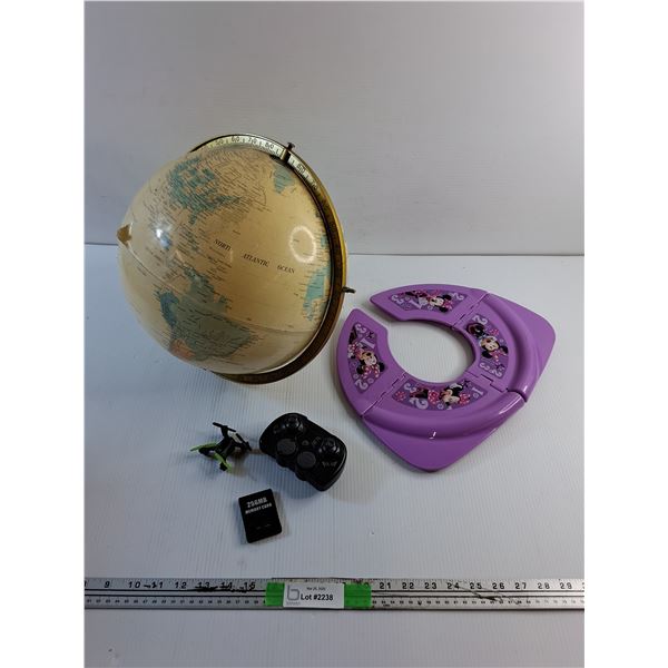 Folding Potty Seat, Globe, Miniature Drone and 256MB Memory Card