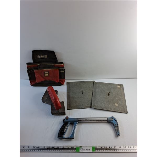 Cement Smoothers, Power Fist Tool Bag, Rubbing Brick and Saw