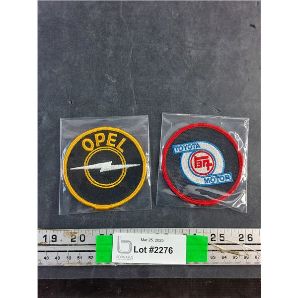 Toyota Motor and Opel 3" Original Embroidered Logo Crests