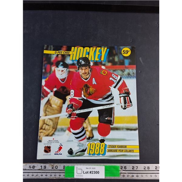 1988 O Pee Chee Hockey Sticker Yearbook Album