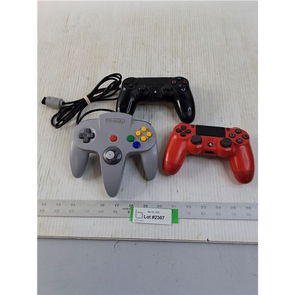 (3) Video Game Controllers (2-PS & Nintendo) Untested - As is
