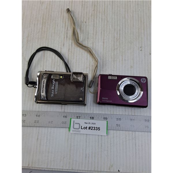 (2) Pocket Size Cameras (Olympus & HP) - Both Untested - As is