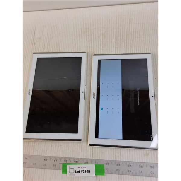 (2) Acer 12" Tablets, One Powers On-As Is