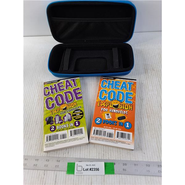 Nintendo Switch Protective Case and (2) Cheat Code Books.