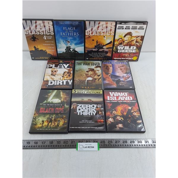 (10) War Themed DVD Movies (Zero Dark Thirty, Wake Island, Play Dirty)